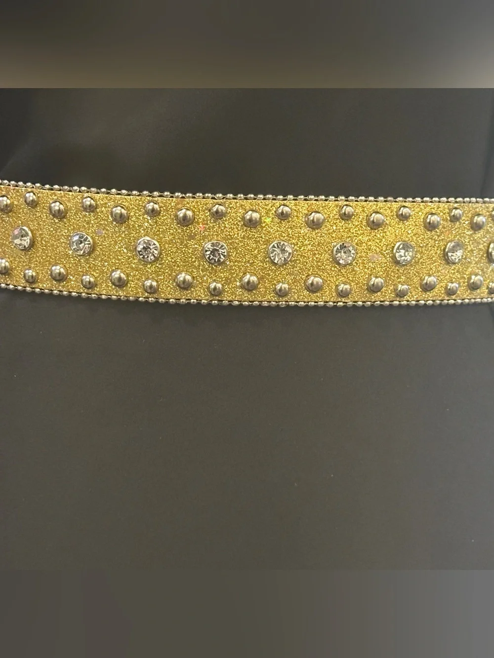 GUESS J Western Gold Studded / Silver Buckle Rhinestone Belt Size Small